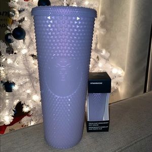 NEW Starbucks 2021 Holiday lCY LILAC studded Tumbler Venti & Christmas Ornament
